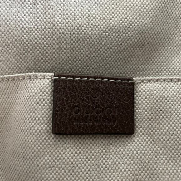 New GUCCI Neo Vintage GG Supreme Bucket Backpack Tiger Head Logo Drawstring Tan - Picture 15 of 16